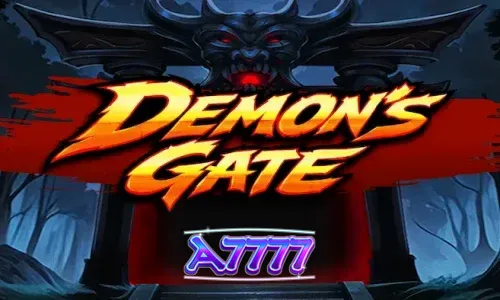 Tampilan visual slot Demon's Gate dengan atmosfer gelap dan simbol runik